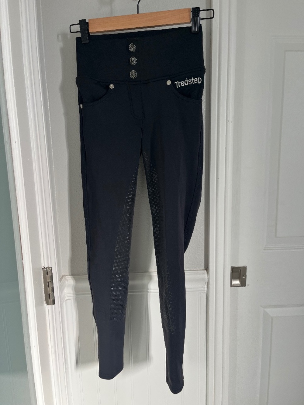 Tredstep Tempo Riding Pants Women's 24 R Black Compression Breeches Equestrian